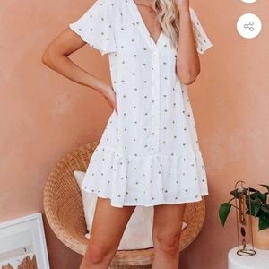 Palm trees button down dress